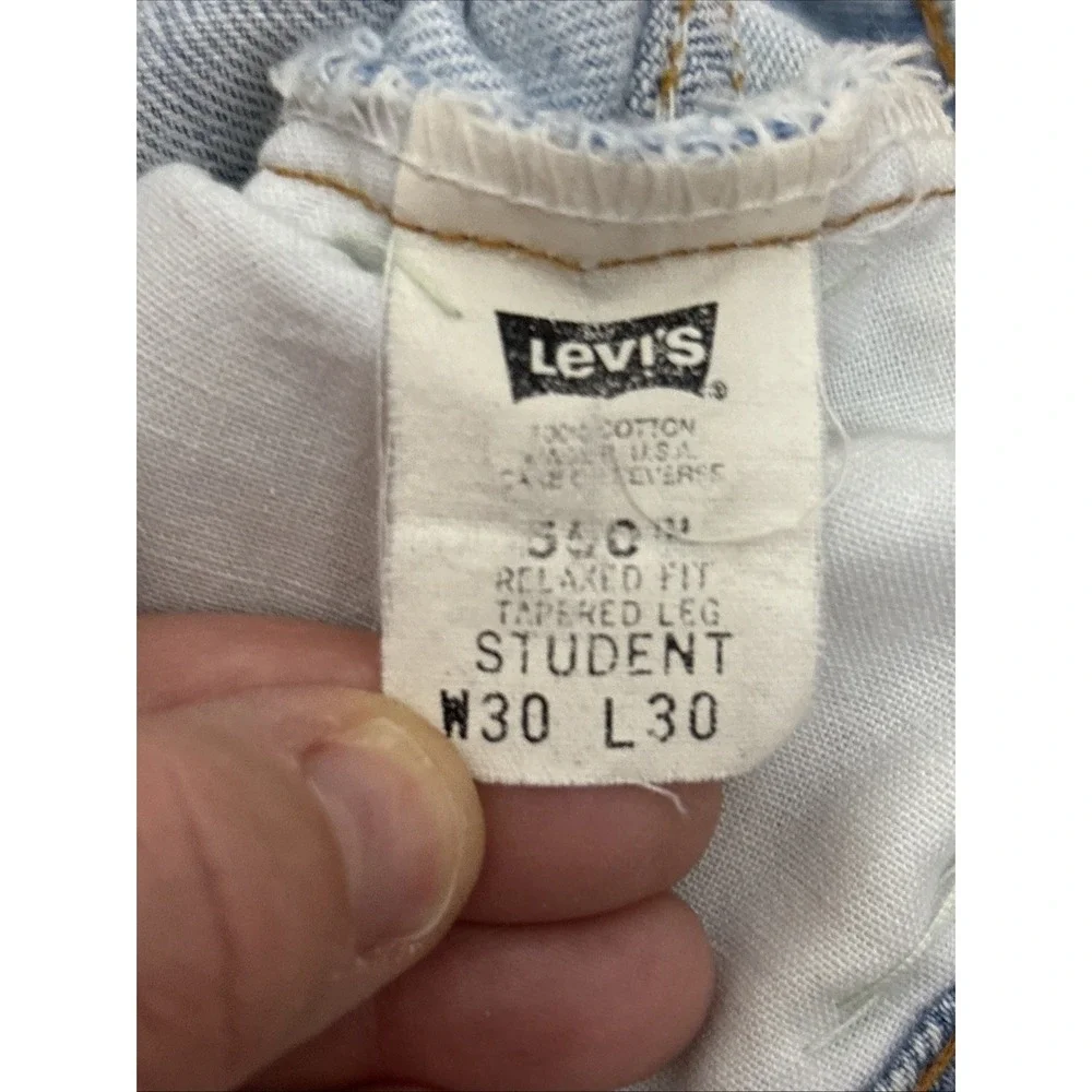 Vintage 90s Levis 550 Orange Tab Light‎ Wash Relaxed Fit Denim Jeans Size 30